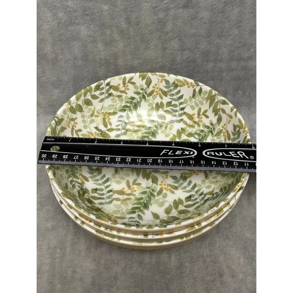 Rachel‎ Ashwell Melamine Bowls Large Salad Entree Botanical Leaf Print Set of 3